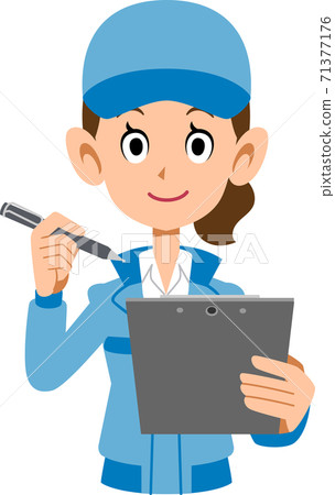 有剪貼板和筆的工作人員婦女 71377176