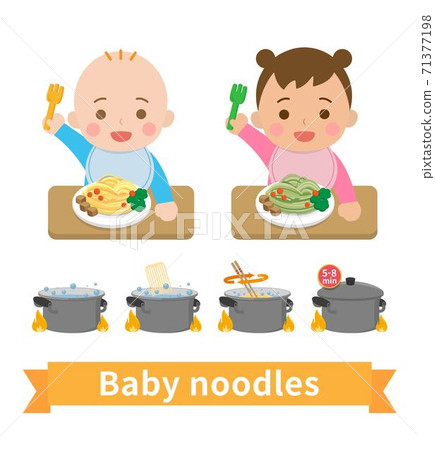 Baby noodles and 4 steps to cook noodles 71377198