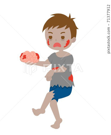 Cute children in Halloween costume, zombie, cartoon comic vector illustration, isolated Cute children in Halloween costume, zombie, cartoon comic vector illustration, isolated 71377912