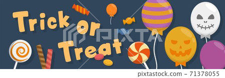 Halloween candy balloon poster, card flat design, cartoon comic vector illustration Halloween candy balloon poster, card flat design, cartoon comic vector illustration 71378055