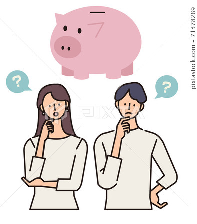 Piggy bank and family illustrations Questions about money Piggy bank and family illustrations Questions about money 71378289