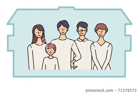 Illustration of a two-family house Vector illustration of a family Illustration of a two-family house Vector illustration of a family 71378573