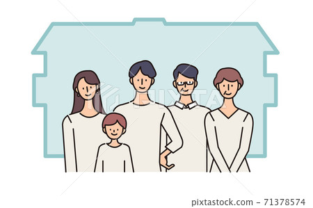 Illustration of a two-family house Vector illustration of a family 71378574