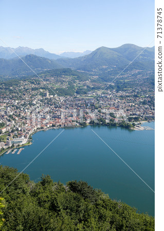 View of Lugano from Mount San Salvatore, Lugano, Switzerland View of Lugano from Mount San Salvatore, Lugano, Switzerland 71378745