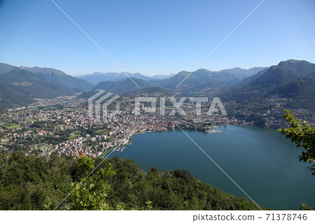 View of Lugano from Mount San Salvatore, Lugano, Switzerland View of Lugano from Mount San Salvatore, Lugano, Switzerland 71378746