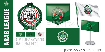 Vector set of the coat of arms and national flag of Arab League Vector set of the coat of arms and national flag of Arab League 71380498