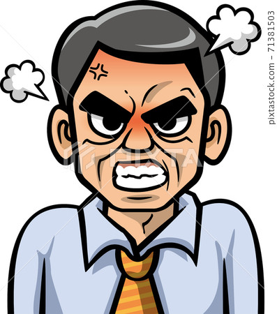 一個憤怒的中年男人的圖像插圖 一個憤怒的中年男人的圖像插圖 71381503