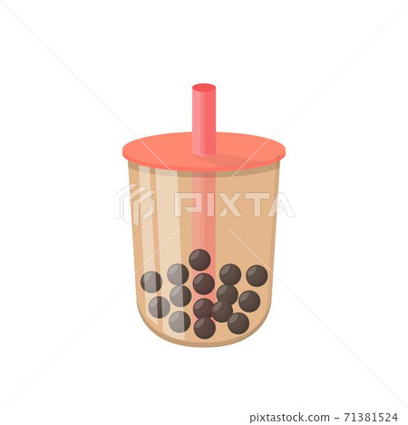 台灣的飲料,珍珠奶茶,卡通漫畫插圖 71381524