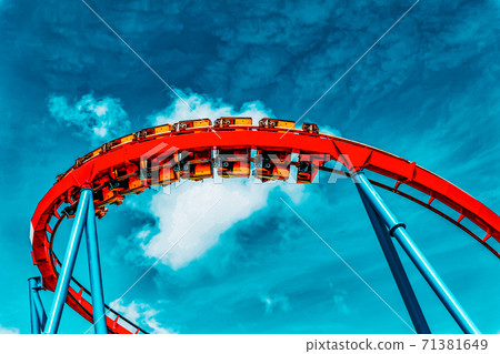 Roller Coaster in funny amusement park Roller Coaster in funny amusement park 71381649