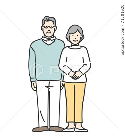 Illustration material of the whole body of a senior generation couple Illustration material of the whole body of a senior generation couple 71381920
