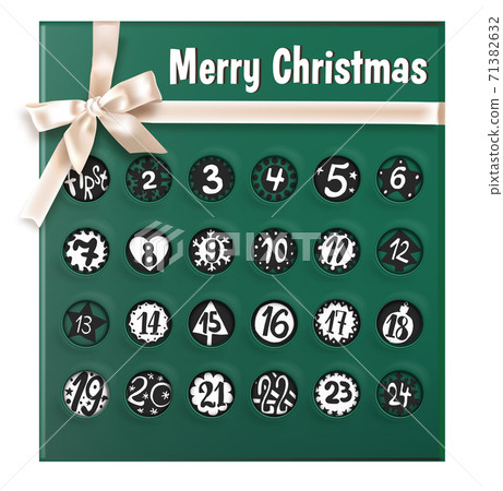 Christmas calendar or greeting card with ribbon 71382632