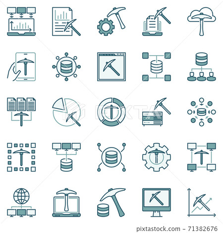 Data Mining Technology colored concept vector icons Data Mining Technology colored concept vector icons 71382676