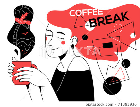 Coffee break - modern flat design style illustration 71383936