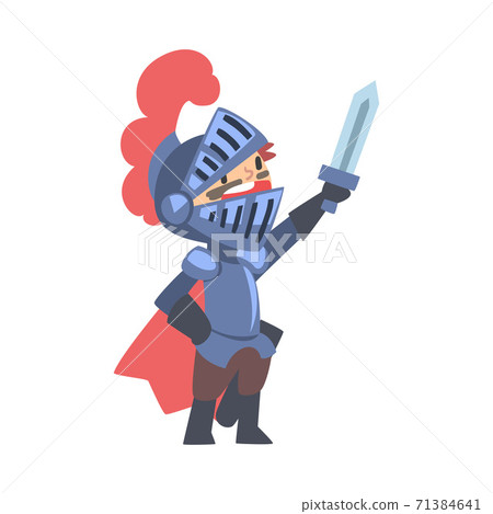 Knight Boy Character in Armour with Sword... - Stock Illustration ...