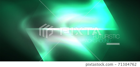Neon geometric abstract background. Triangles with color glowing light effects in the dark. Vector illustration for covers, banners, flyers and posters and other 71384762