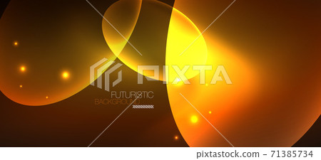 Neon ellipses abstract backgrounds. Shiny bright round shapes glowing in the dark. Vector futuristic illustrations for covers, banners, flyers and posters and other 71385734