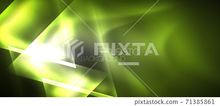 Neon geometric abstract background. Triangles with color glowing light effects in the dark. Vector illustration for covers, banners, flyers and posters and other Neon geometric abstract background. Triangles with color glowing light effects in the dark. Vector illustration for covers, banners, flyers and posters and other 71385861