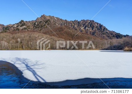 Togakushi Kagamiike Pond in early winter Togakushi Kagamiike Pond in early winter 71386177