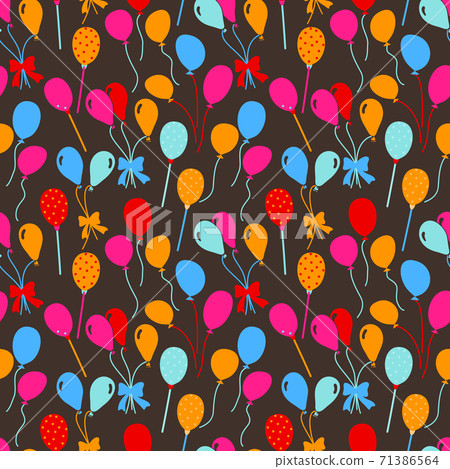 Balloons and confetti seamless pattern. birthday pattern seamless vector Balloons and confetti seamless pattern. birthday pattern seamless vector 71386564
