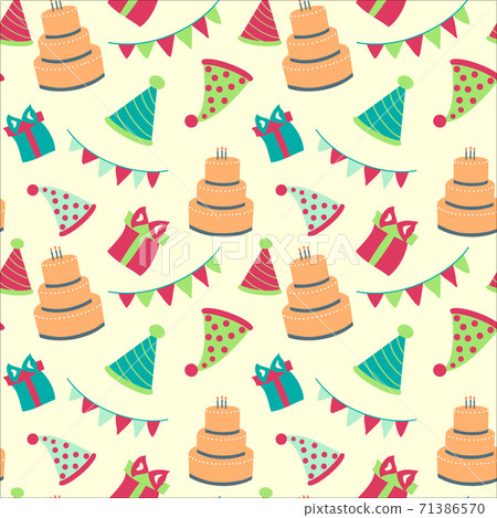 Vector seamless Happy birthday,festive pattern with colorful fireworks , balloon, box gift . birthday pattern seamless vector Vector seamless Happy birthday,festive pattern with colorful fireworks , balloon, box gift . birthday pattern seamless vector 71386570