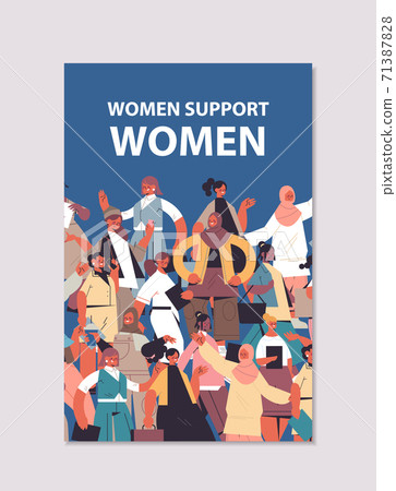 mix race girls standing together female empowerment movement women's supporting each other union of feminists mix race girls standing together female empowerment movement women's supporting each other union of feminists 71387828