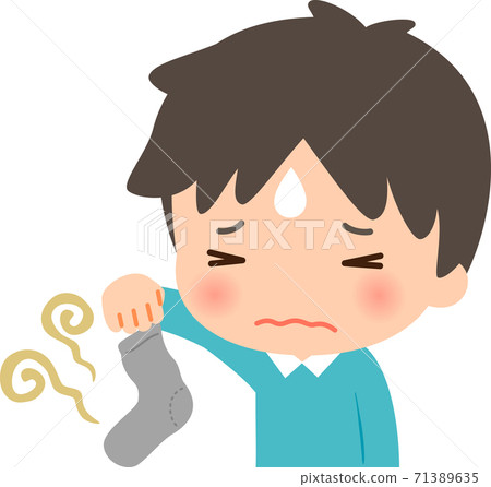 年輕人患有襪子的惡臭 年輕人患有襪子的惡臭 71389635