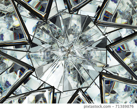 diamond structure extreme closeup and kaleidoscope 71389876