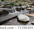 Little cute waterfall in a clear valley 71390305