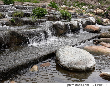 Little cute waterfall in a clear valley Little cute waterfall in a clear valley 71390305