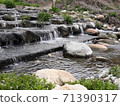 Little cute waterfall in a clear valley 71390317