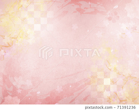 Background material that feels the texture of Japanese paper Spring, cherry blossom season [4: 3] 71391236