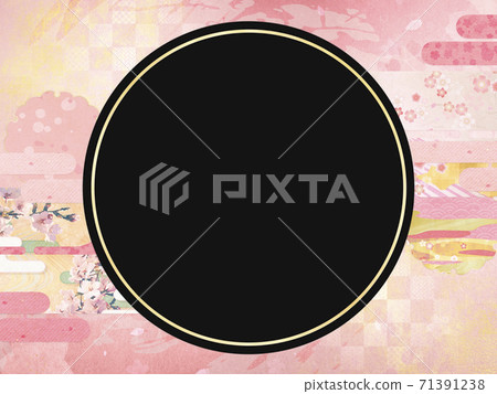 Background material that feels the texture of Japanese paper Spring, cherry blossom season [4: 3] 71391238