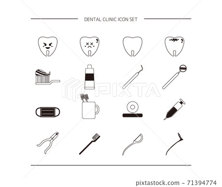 Vector illustration set for dental clinic dentist - Stock Illustration ...