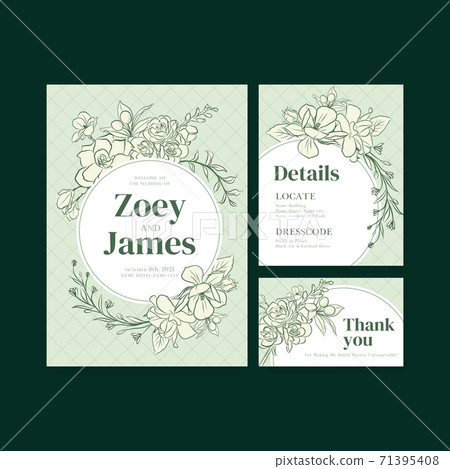 Wedding card template design for invitation and marriage vector illustration. 71395408