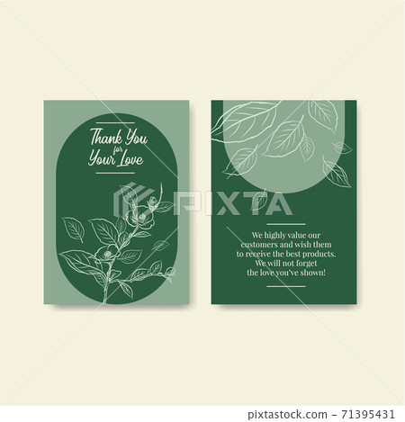 Thank you card template design with line art flower vector illustration. Thank you card template design with line art flower vector illustration. 71395431