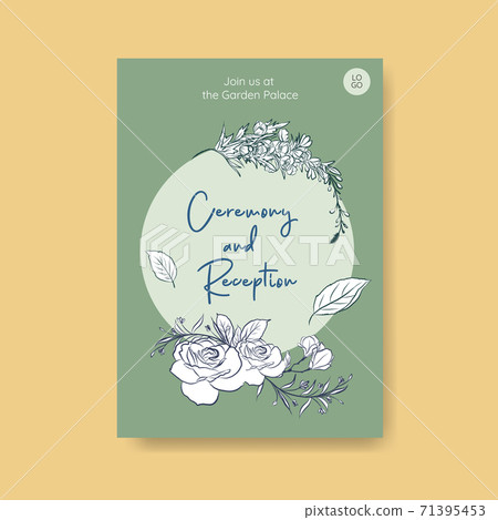 Poster template with wedding ceremony concept design for brochure and leaflet vector illustration. Poster template with wedding ceremony concept design for brochure and leaflet vector illustration. 71395453
