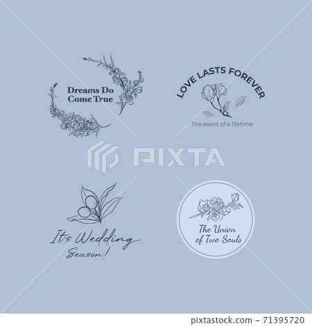 Logo with wedding ceremony concept design for branding and icon vector illustration. 71395720