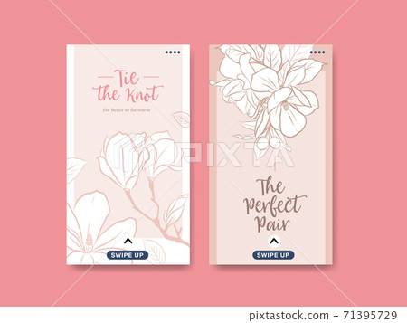 Instagram template with wedding ceremony concept design for social media vector illustration. Instagram template with wedding ceremony concept design for social media vector illustration. 71395729