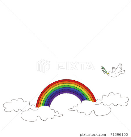 天空，雲彩，彩虹，鳥類的插圖 71396100