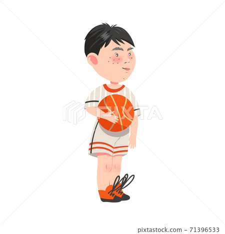 Cute Boy Athlete Standing In Basketball Uniform Stock Illustration Cute Boy Athlete Standing In Basketball Uniform Stock Illustration