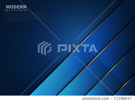 Abstract template blue dark geometric background overlapping layers decor golden lines with copy space for text. Luxury style. Abstract template blue dark geometric background overlapping layers decor golden lines with copy space for text. Luxury style. 71396637