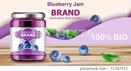 Download Jar Filled With Bio Jam Surrounded By Stock Illustration 71397431 Pixta