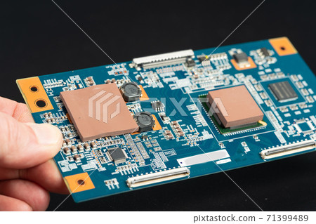 Printed circuit board of a modern electronic device Printed circuit board of a modern electronic device 71399489