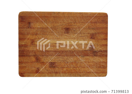 Wooden cutting Board isolated on a white background. Empty surface for slicing vegetables, fruits 71399813