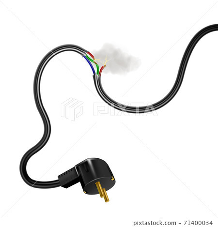 Broken Cable Electricity Current And Smoke Vector 71400034