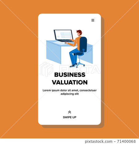 Business Valuation Service Employee Man Vector Illustration Business Valuation Service Employee Man Vector Illustration 71400068