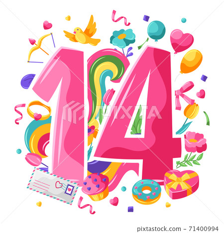 Happy Valentine Day greeting card. Happy Valentine Day greeting card. 71400994