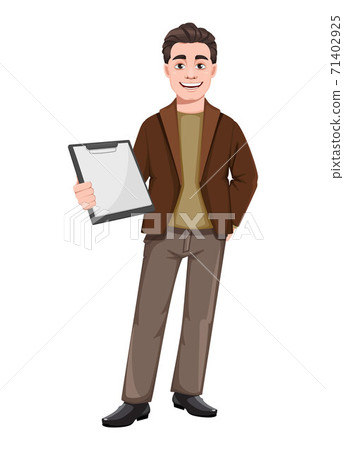 Young handsome business man in flat style - Stock Illustration ...