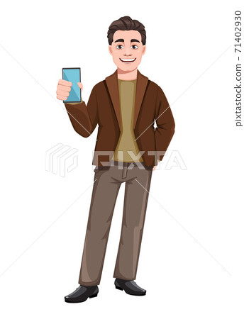 Young handsome business man in flat style - Stock Illustration ...