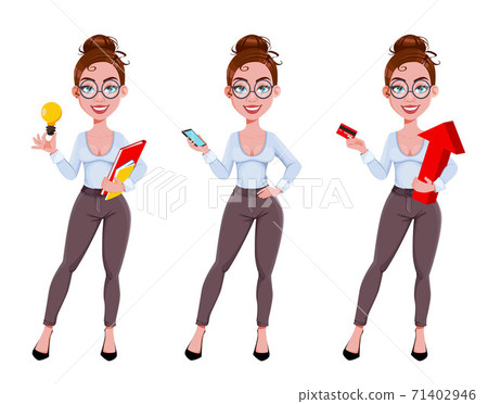 Business woman cartoon character in flat style - Stock Illustration ...